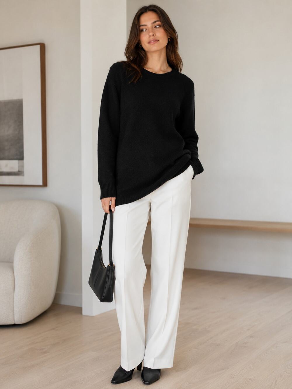 ✨🛍️ Valentino Garavani Black Oversized Cashmere Sweater - Small